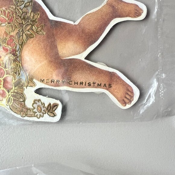 Vintage Victorian Christmas Ornaments 80s Scrap Die Cut Relief Bundle Set Angels - Picture 7 of 9